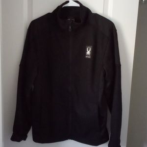 Men's Black Spyder light weight zip up jacket .